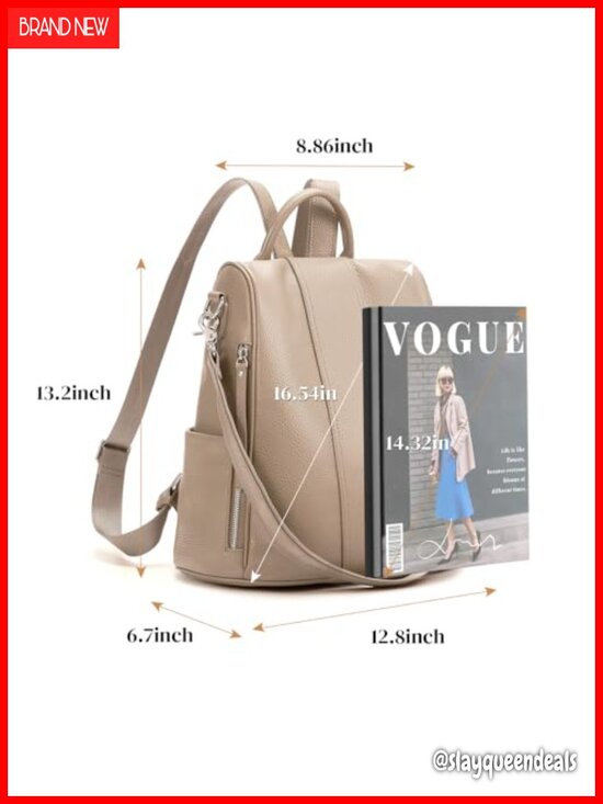 Genuine Leather Backpack Purse for Women Anti-theft Fashion Backpack with USB